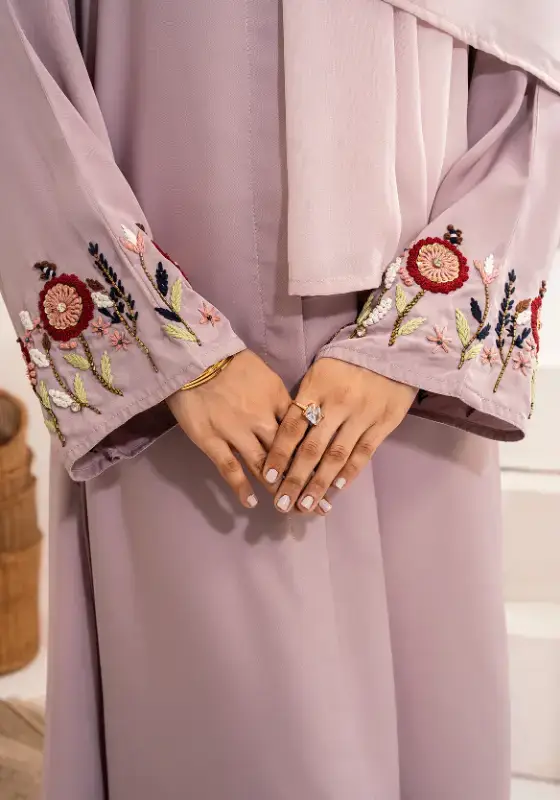 Multi Colored Amwaj Embellished Abaya  for wholesale on Faire2