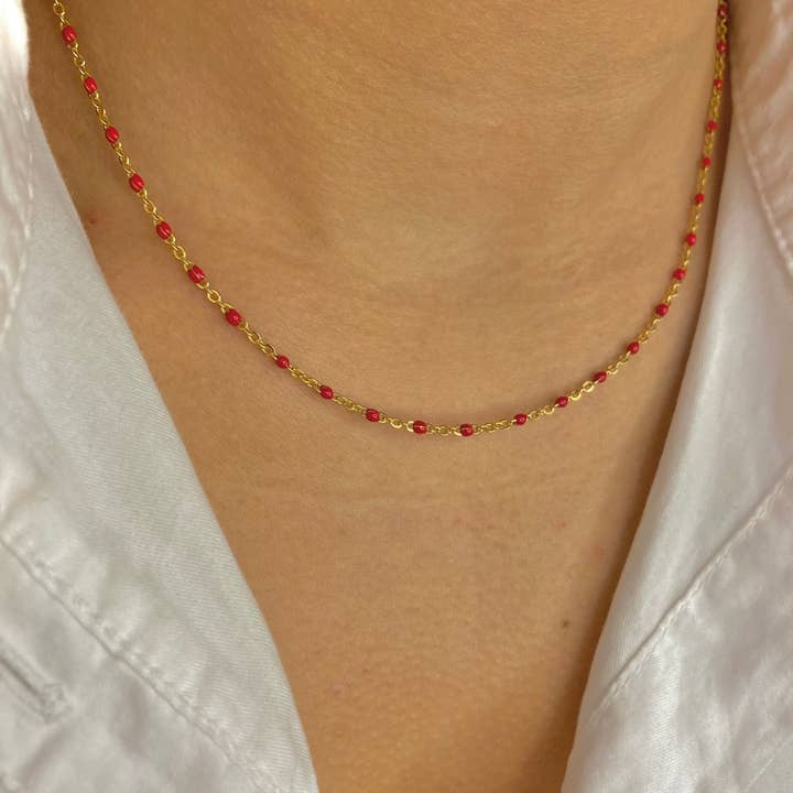 Cassette Barcelona - Wholesale Pendant/Charm Necklace - Blue Alicia Gold Plated Stainless Steel Pendant Necklace1