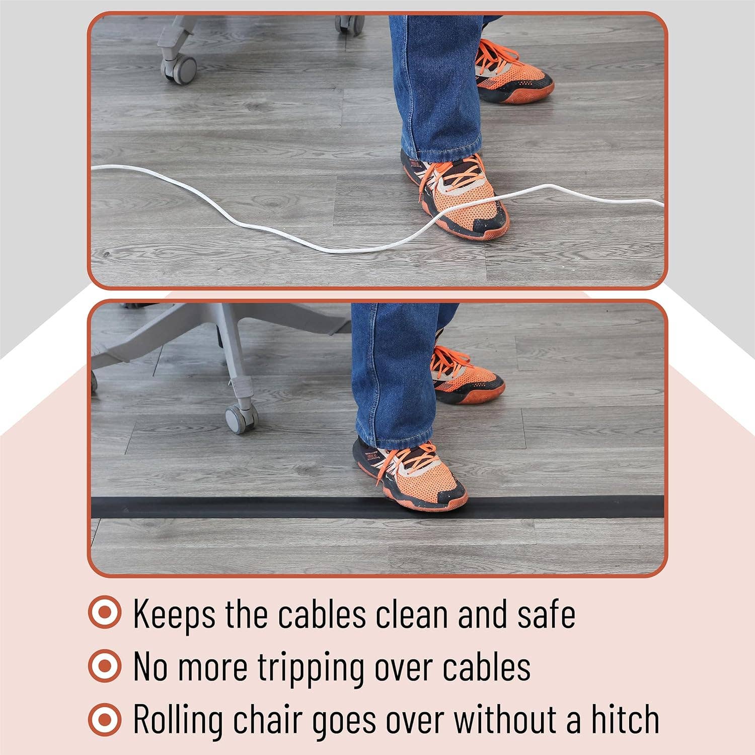 Bates Choice - Wholesale  - Bates- Floor Cord Cover, 6ft Cable Cover, Brown6