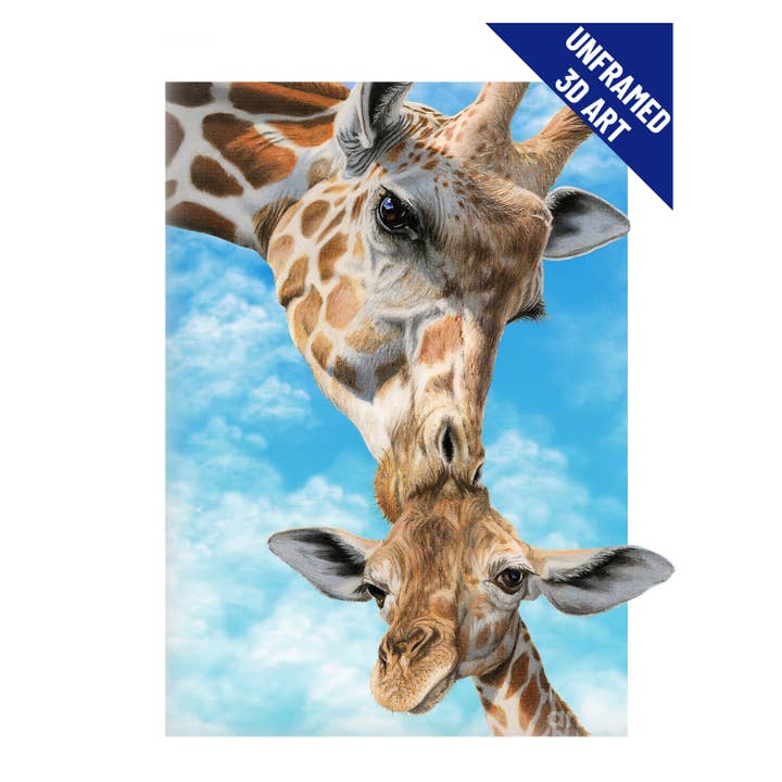 Lentics - Wholesale Poster - Mom & Baby Giraffe 3D Lenticular Poster Print Wall Art