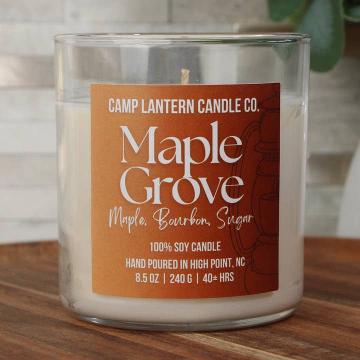 Maple Grove - Gobelet en verre pour la vente par Camp Lantern Candle Co.