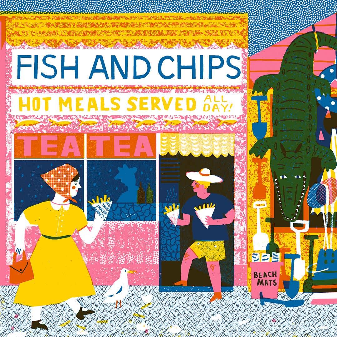 Design For Today – wholesale Art print – New!!!  Along the Pier by Louise Lockhart1