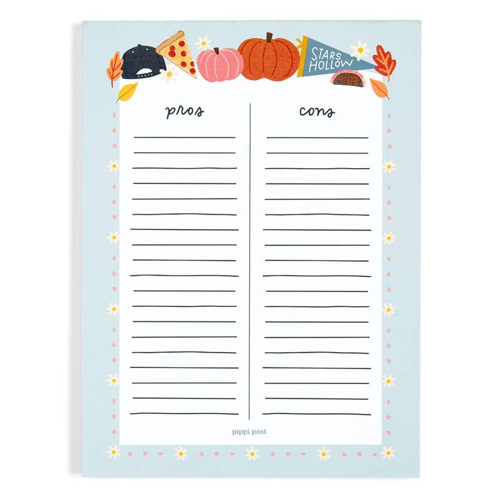 Bloc-notes 6x8 Pros & Cons Stars Hollow pour la vente par Pippi Post