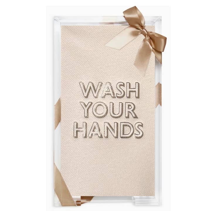 Lined Design - Wholesale Decorative tray - Acrylic Tray with Guest Towels9