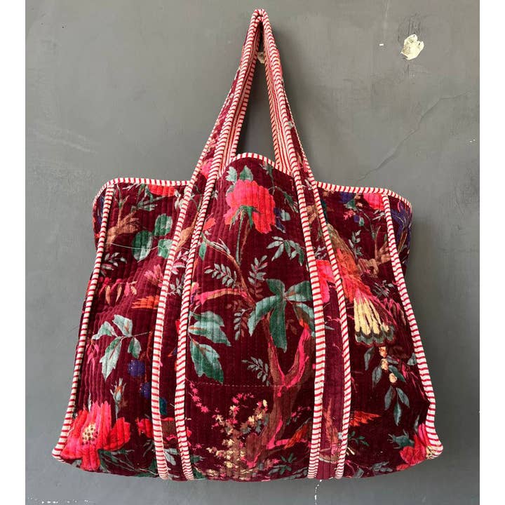 Bhawana Handicrafts - Wholesale Tote bag – Women's - Ethnic Velvet Shoulder Bag Large Tote Bag Printed Floral Bag1