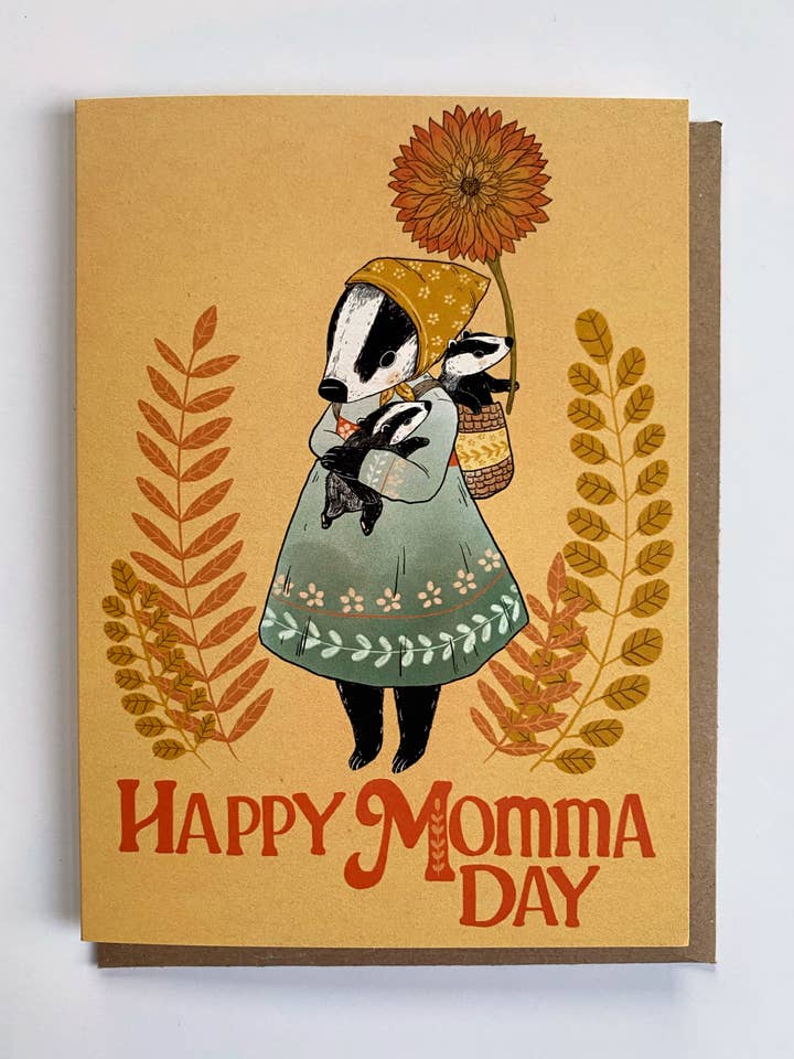 Happy Momma Day Card for wholesale by Marika Paz Illustration
