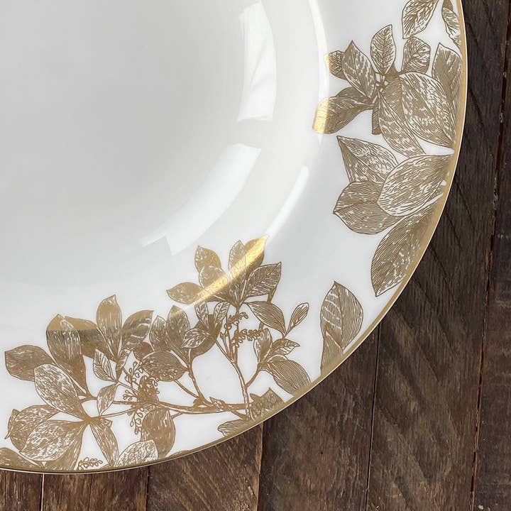 Caskata - Wholesale Bowl - Arbor Gold Rimmed Soup Bowl1