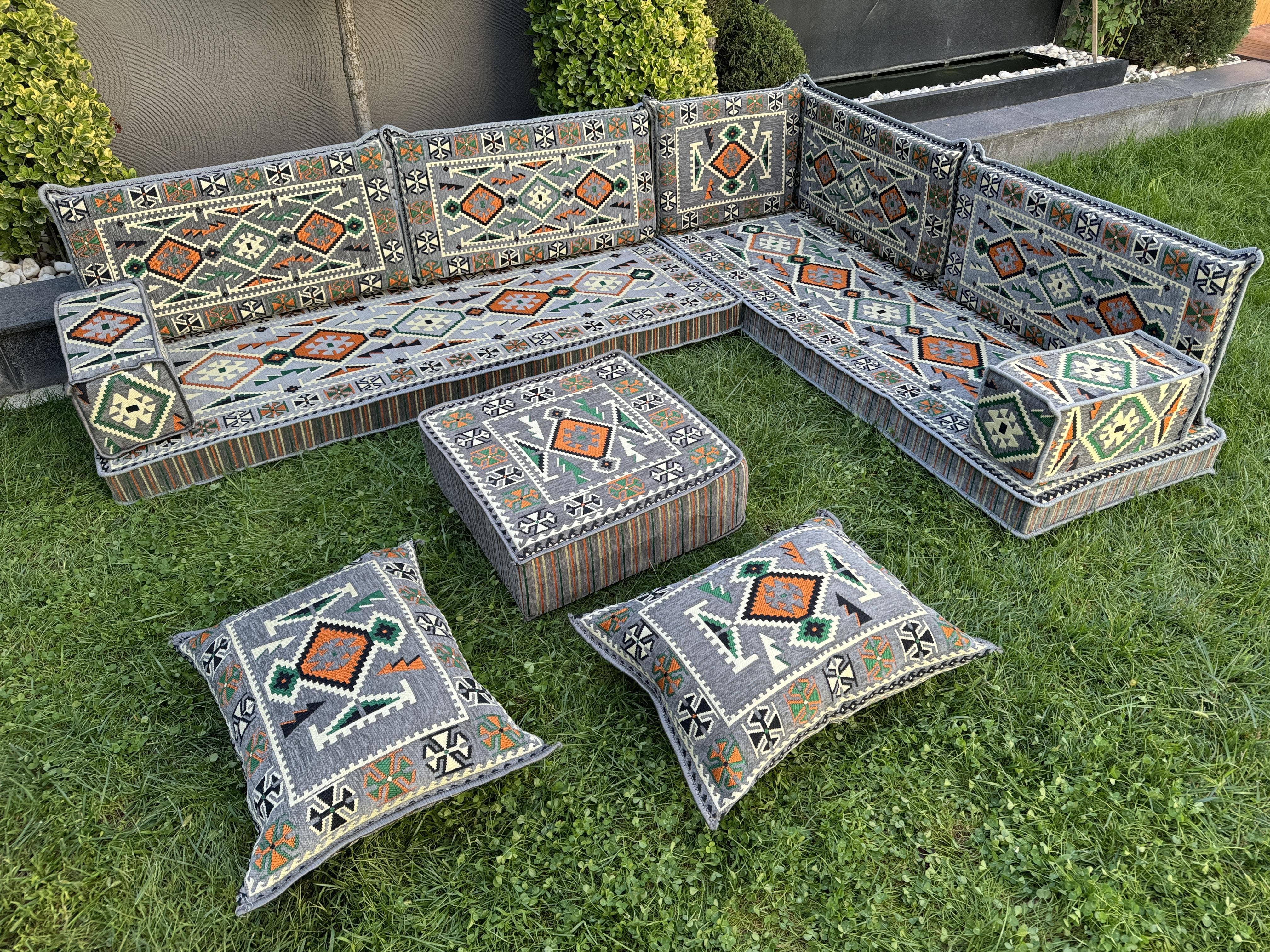 The Loom Wholesale – wholesale Ottoman – Handmade Floor Seating - Kilim Patterned Ottoman Floor Sofa7