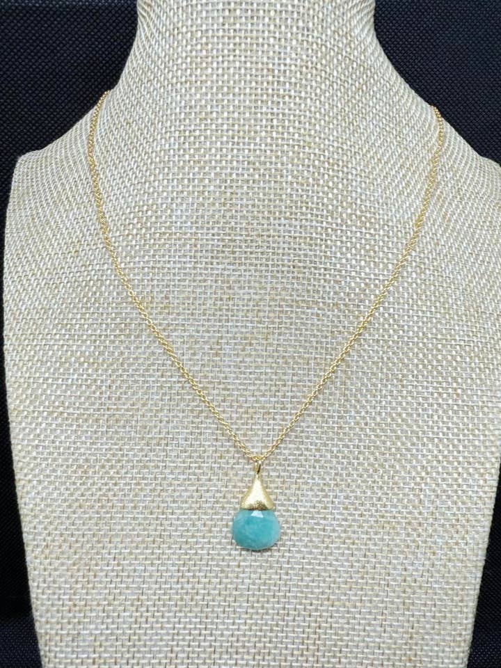 Collana Goccia Poetica Amazzonite per la vendita all'ingrosso da parte di Atelier Leblanc