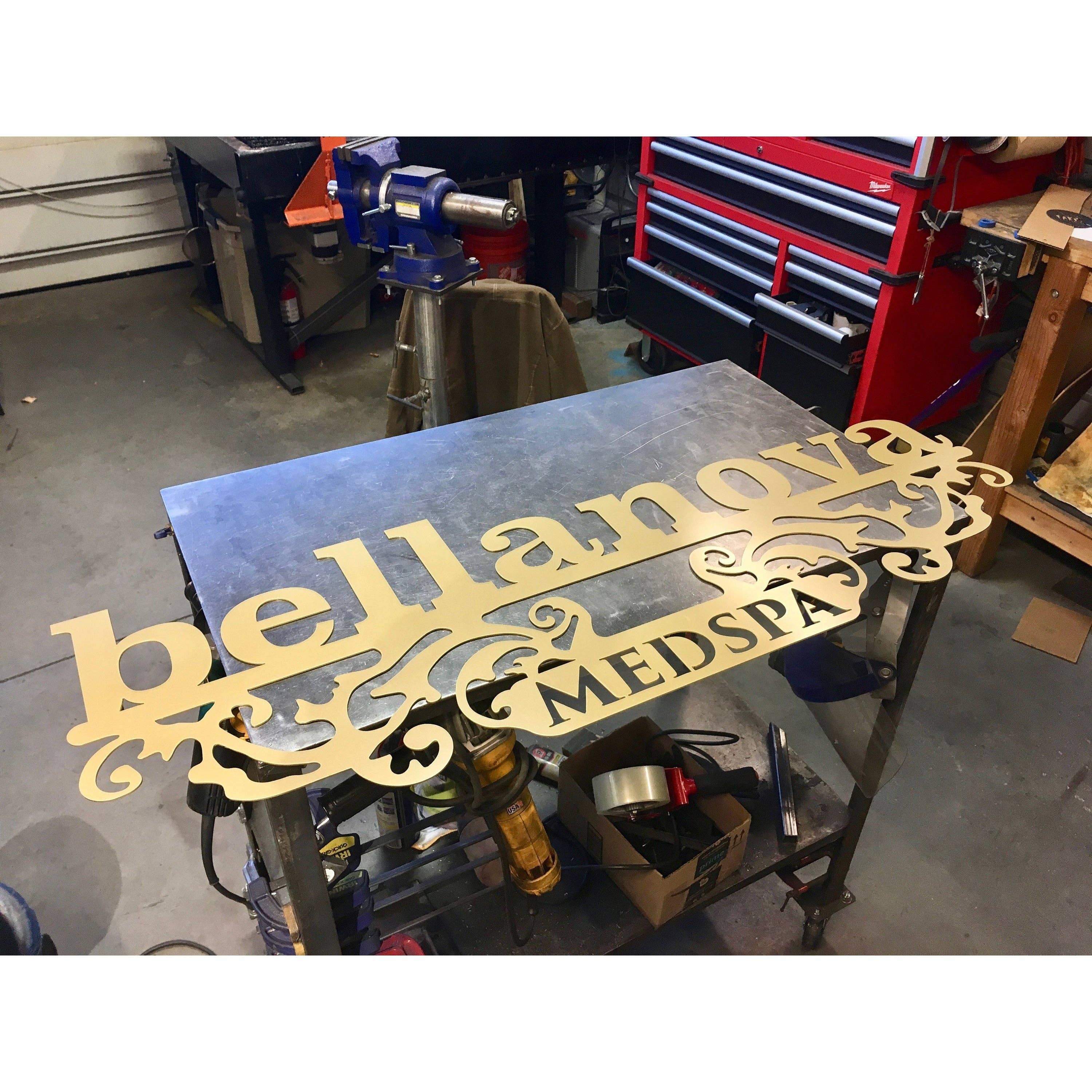 Think Metal - Thinking Creatively to Make it Metal - Wholesale Sign - Custom Ornate Metal Business Sign | #13513