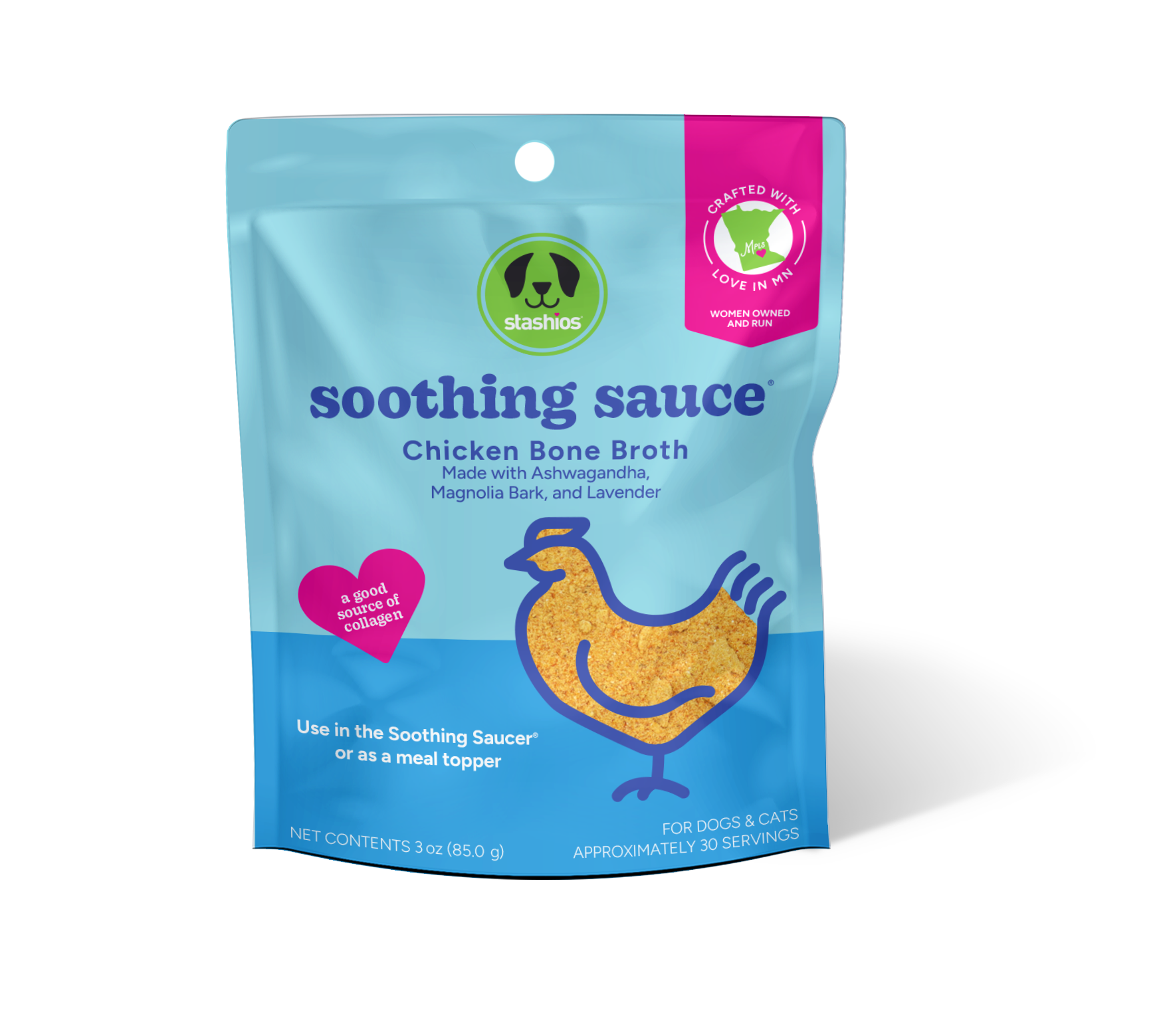 Stashios - Wholesale Pet Supplement - Dog - Soothing Sauce® Variety Box - 9 bags (3 bags of each flavor)1