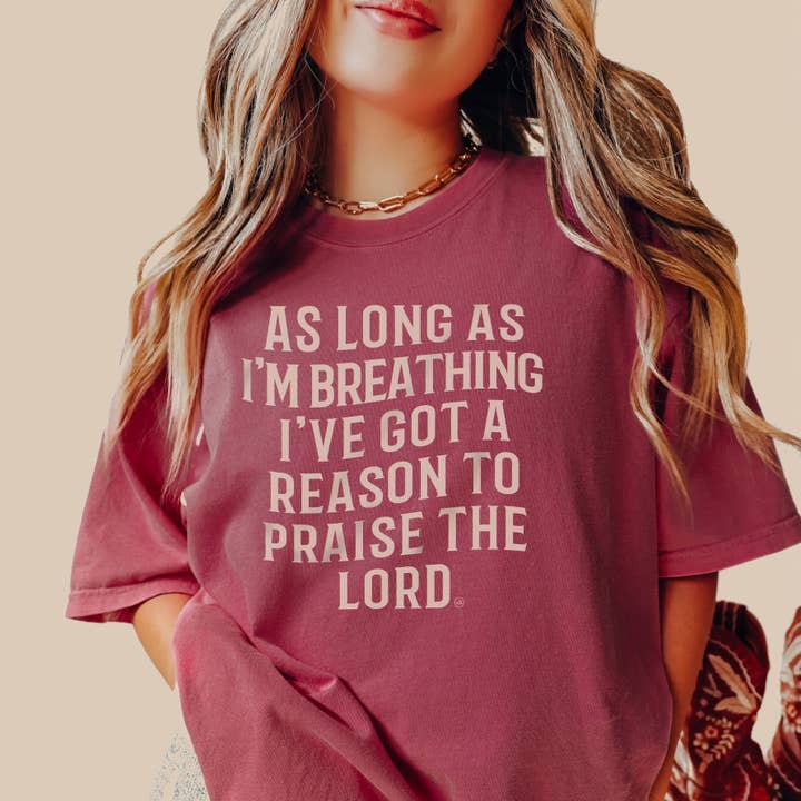 As Long As I'm Breathing I Will Praise Christian Tee for wholesale by Never Lose Hope Designs