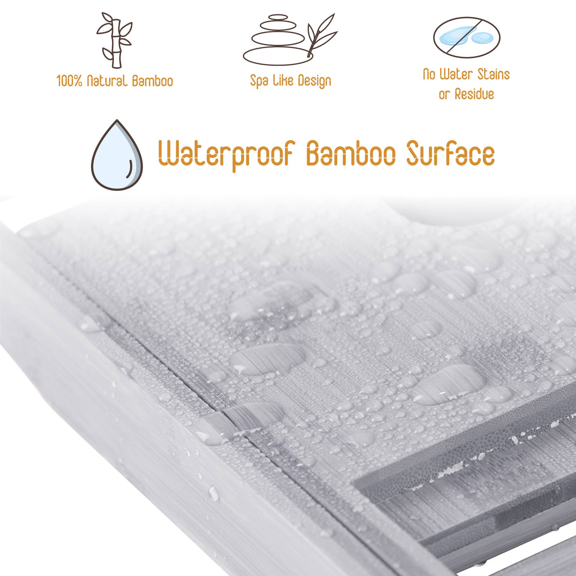 Bambusi - Wholesale Bath Caddy - Bamboo Bathtub Tray Caddy – Adjustable Tub Tray Bath (Grey)7