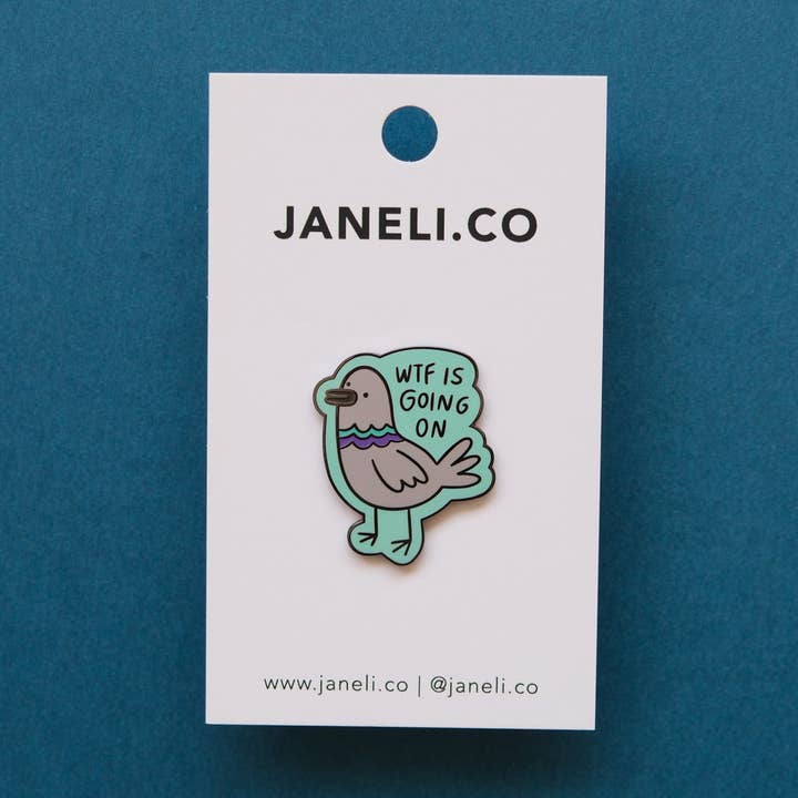 WTF Pigeon Pin for wholesale by JaneLi.Co