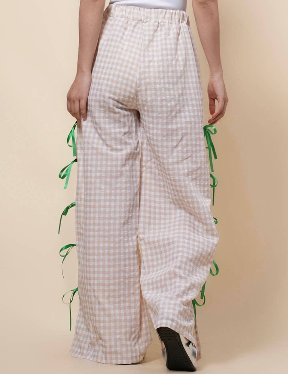 Sweetkama – Großhandel Hose – Damen – Damen Karierte Hose mit Seitenschlitz und Schleife SKP410942