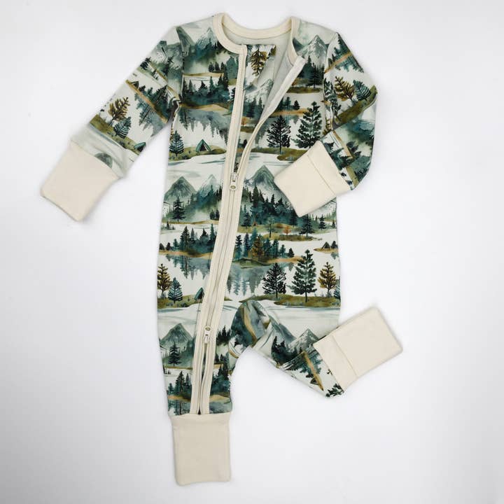 Earthy - Wholesale Sleepsuit - Baby - Organic Cotton Baby Pajamas 2-Way Zipper Sleeper, Teton