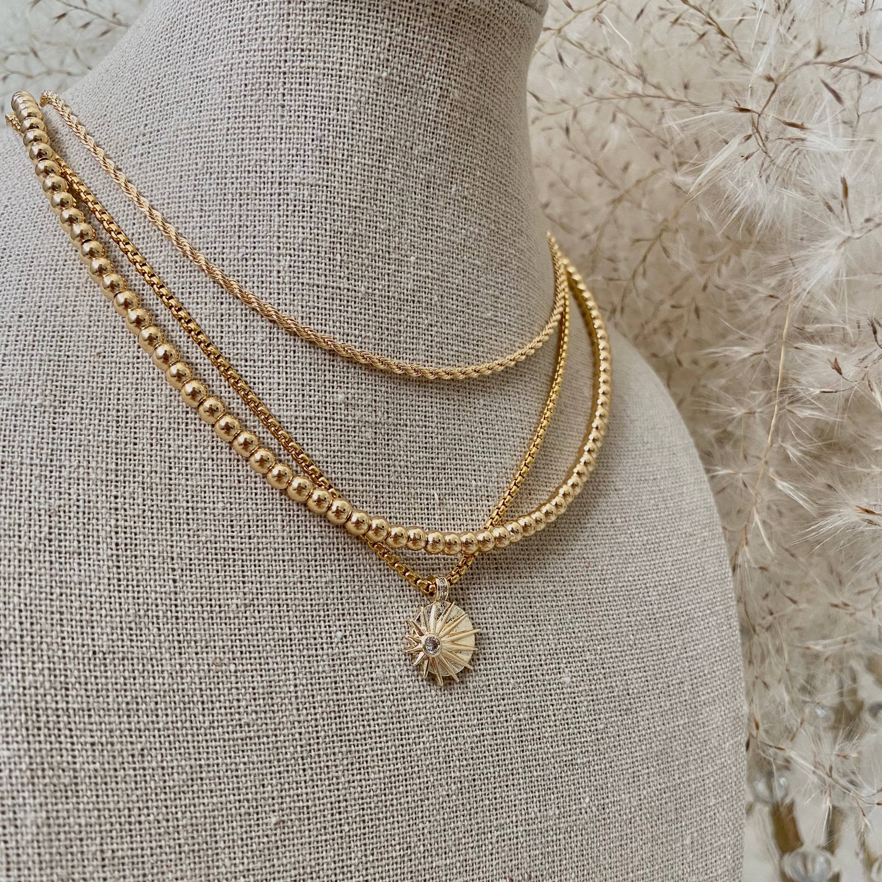 Amady Jewelry – Großhandel Kette mit Anhänger/Charm – Sonnenaufgang Zirkonia vergoldete Halskette Silber Ombre9