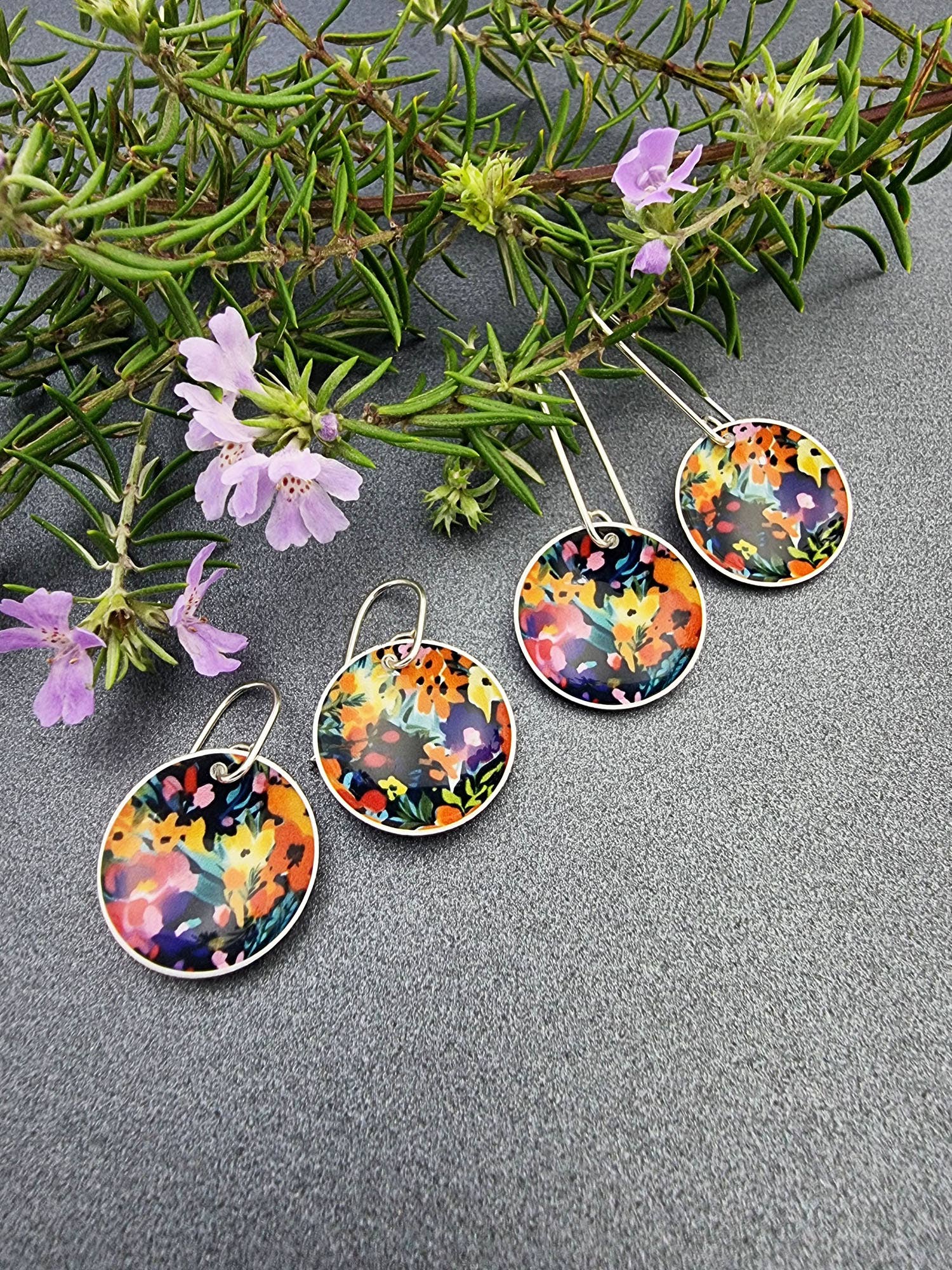 erin.k creative studio - Wholesale Dangle earrings - FLORETTE - Bouquet domed earrings8