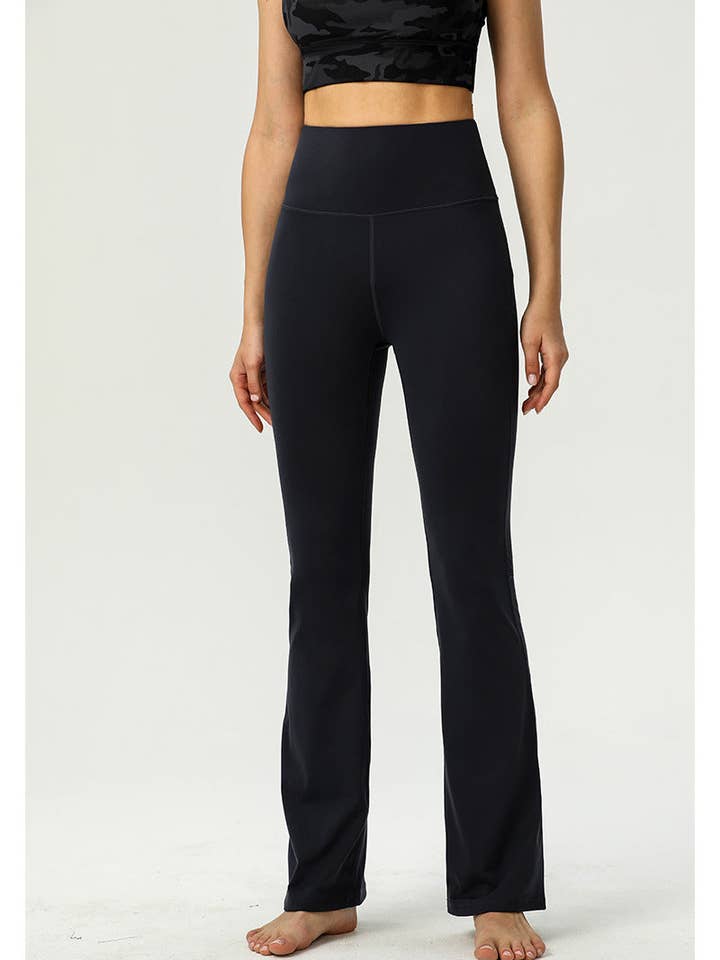 Active by Anna-Kaci - Wholesale Athletic Pants - Women's - High Rise Buttery Soft Contouring Flared Yoga Pant