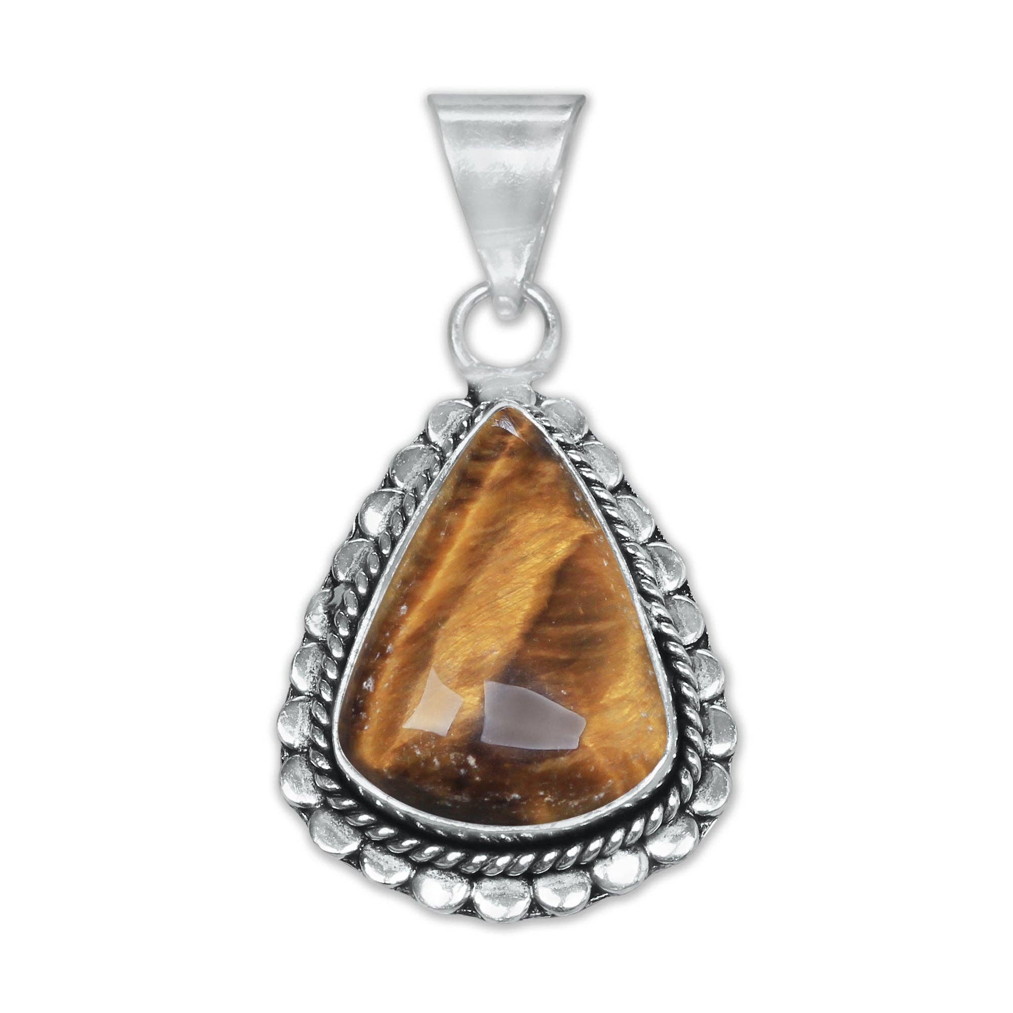 Handmade Jewels - Wholesale Individual Charm/Pendant - Tiger Eye Designer Pendants - Handmade, Silver-Plated, Assorted Designs/Sizes14
