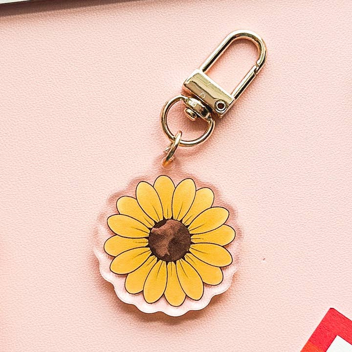 The Harpy Otter Co - Wholesale Keychain - Women's - Sunflower Invisible Disabilities Mini Keychain0