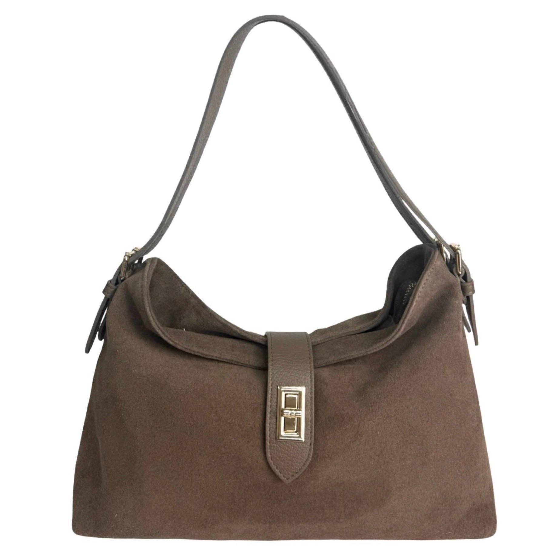 MODARNO - Venta al por mayor Bolso con correa - Mujer - Modarno Bolso bandolera de auténtica piel de ante 35x11x24 cm7