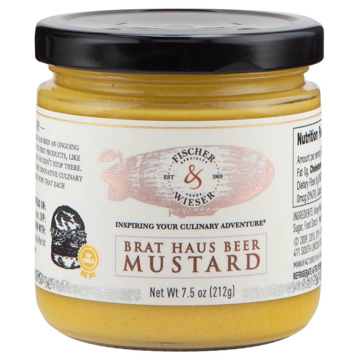 Alta Gama Foods - Venta al por mayor Mostaza - Mostaza de cerveza Brat Haus de Fischer & Wieser, Texas, Texas, 7.75 onzas