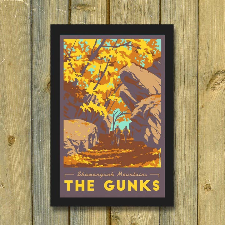 The Gunks Vintage reisposter | Shawangunk Mountains voor wholesale door Lionheart Graphics