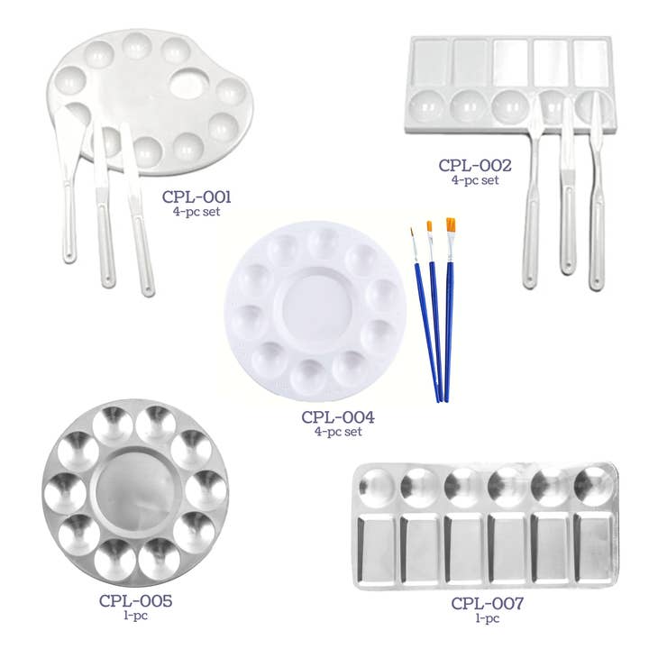 Angels Craft - Wholesale Palette/Mixing Tray - Paint Palettes, various shapes, sizes, and materials