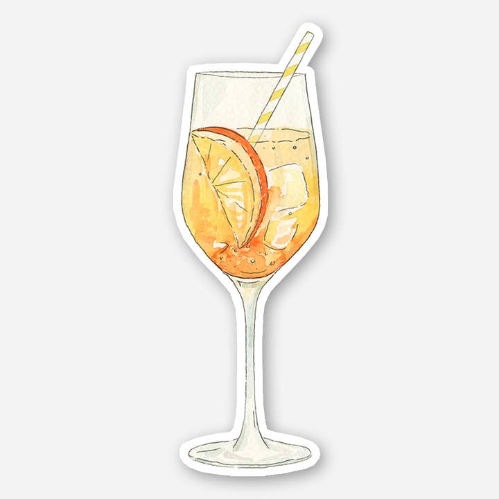 Aperol Spritz Sticker - 1"x3" Cocktail Sticker for wholesale by KelseyMDesigns