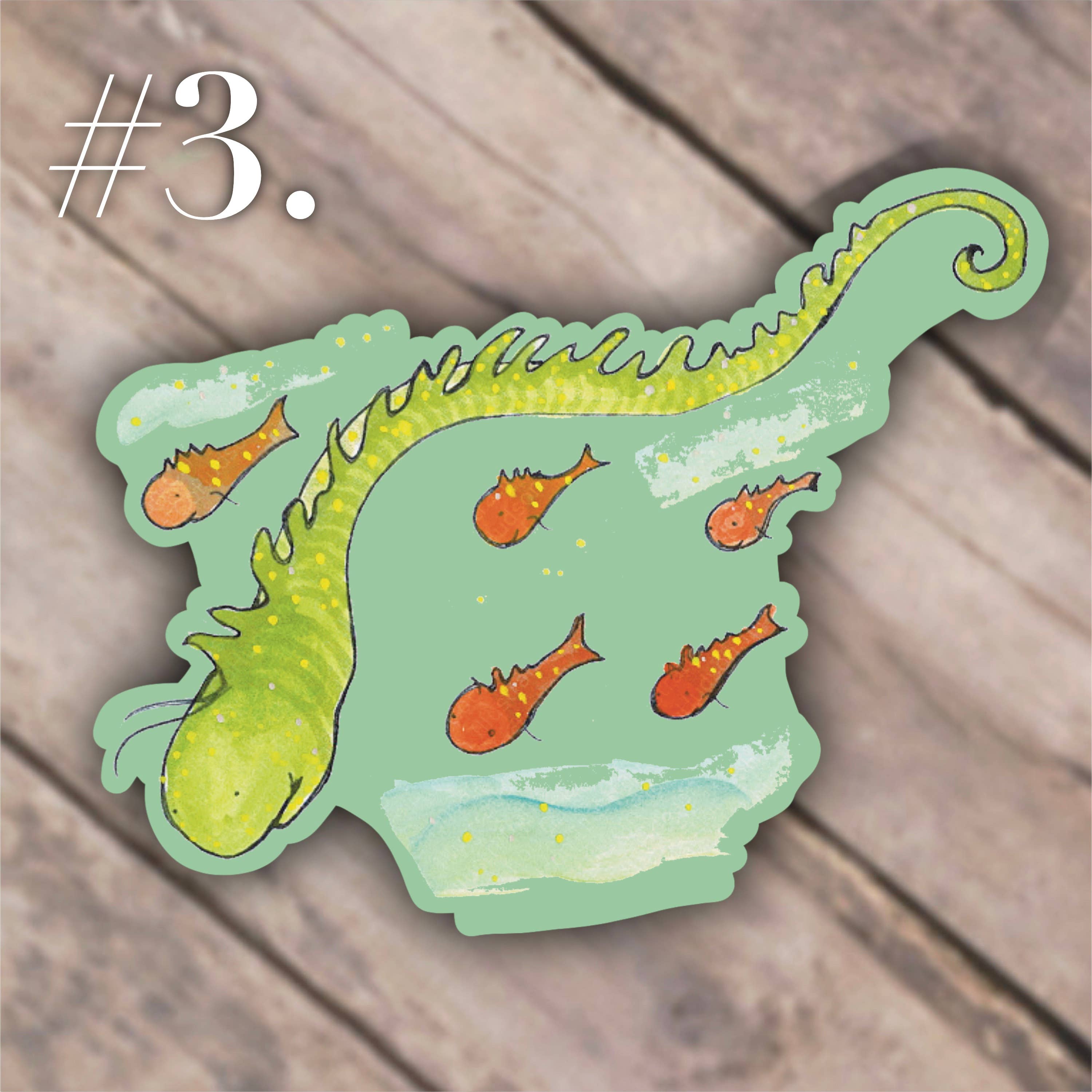 Hudson Illustration Co - About Town Co - Wholesale Sticker - Waterproof Vinyl Sea Monster Stickers - Loch Ness1