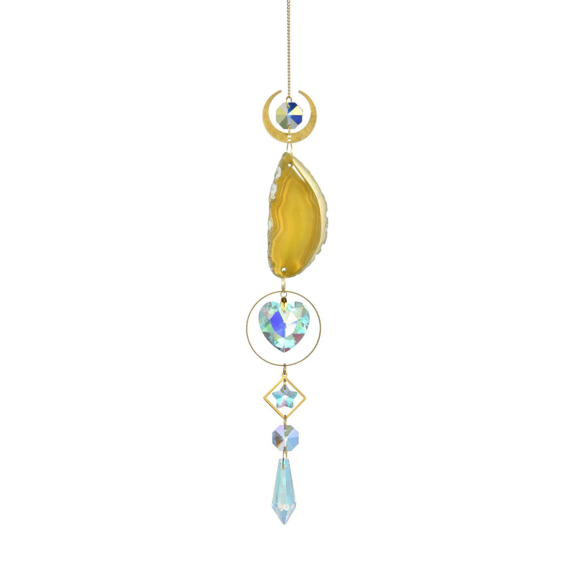 Dipped Shop - Wholesale Suncatcher - Colorful Agate Sun Moon Crystal Suncatcher DP25D6872