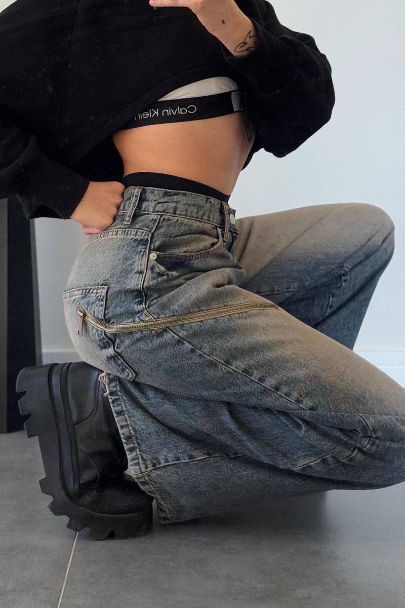 Mccolin - Vente Jean – femme - Jean en denim à jambes larges tendance4