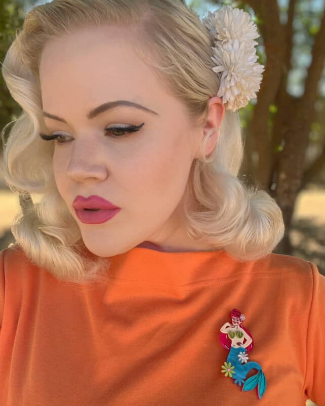 Lipstick & Chrome - Wholesale Brooch - Pearl the Mermaid Brooch by Marla VonDuta x Lipstick & Chrome5