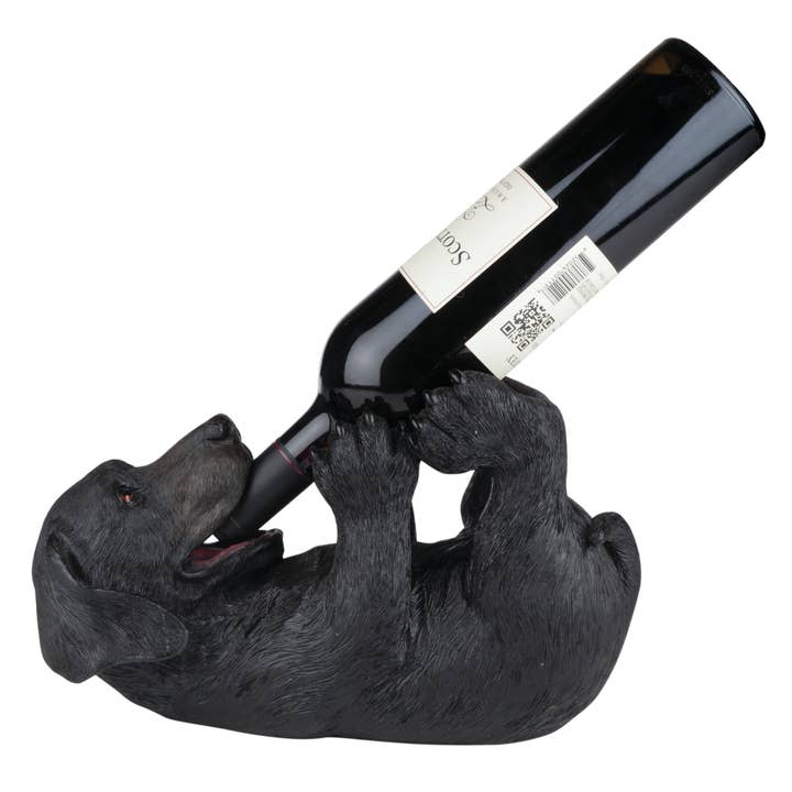 Decorative Animal Wine Bottle Holder Lucky Lab for wholesale by TRUE
