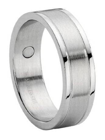 Men's Stainless Steel Wedding Ring with Therapy Magnets| 8mm for wholesale by Just Mens Rings