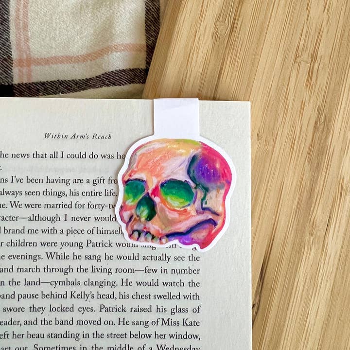 Janine Payne Illustrations - Wholesale Bookmark - Skull | Magnetic Bookmark