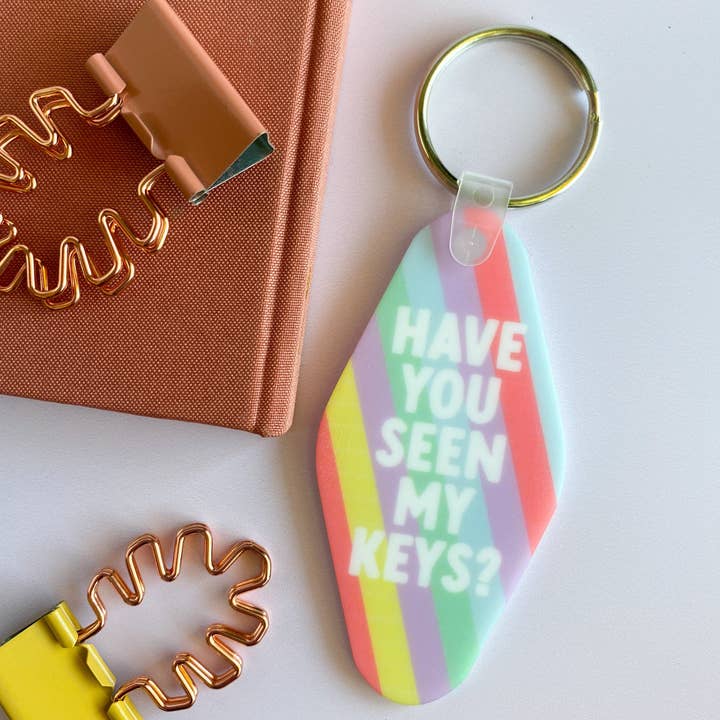 Rainbow Have You Seen My Keys Keychain for wholesale by worthy + badass