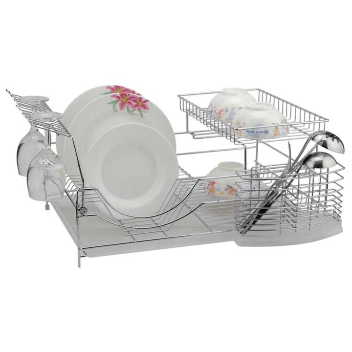 JupiterGear Home – wholesale Disktorkmatta/-ställ – Better Chef 22" 2-vånings krom deluxe diskställ