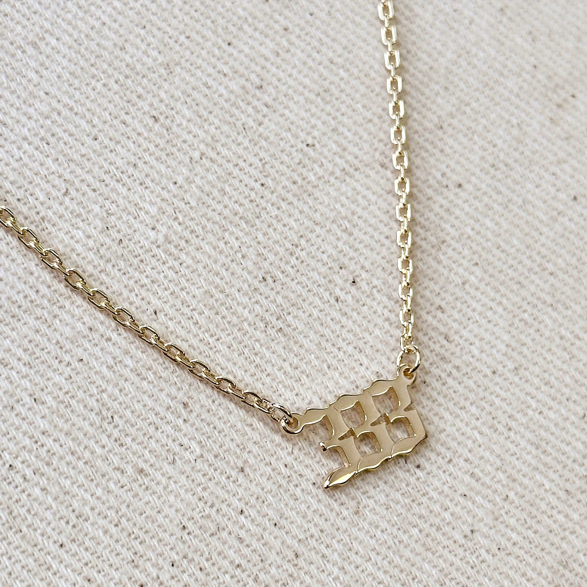 GoldFi - Wholesale Pendant/Charm Necklace - 18k Gold Filled Angel Number Necklace3