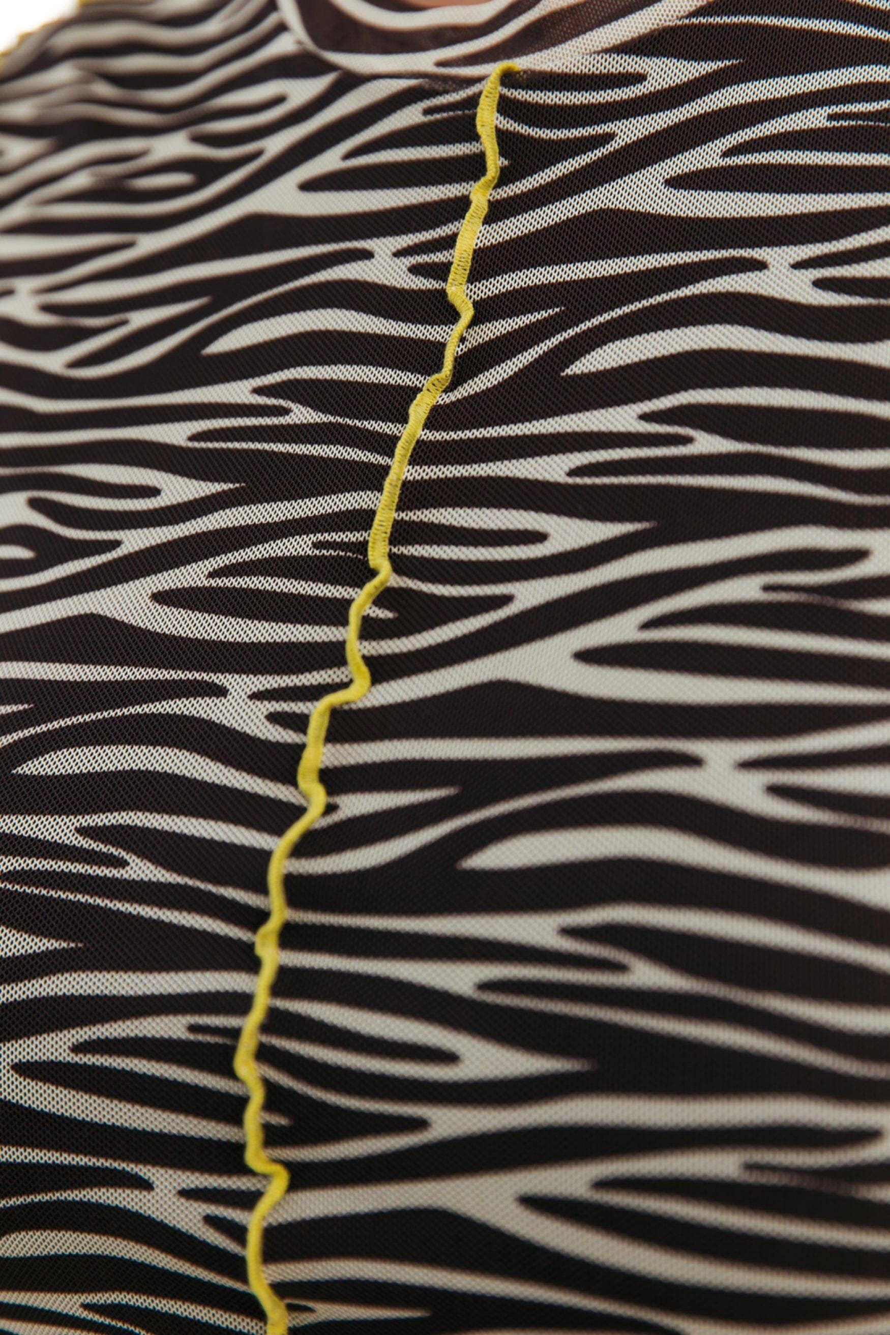 Maude Zebra Mesh Dress | Dark brown for wholesale on Faire2