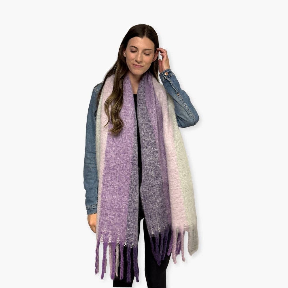 Humble Hilo - Wholesale Scarf - Women's - Humble Hilo Woven Chunky Scarf Cocoon Fringe22