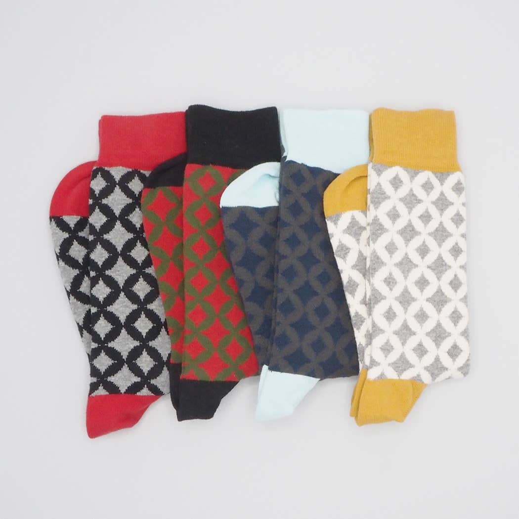 Peper Harow Socks – Engroshandel Strømper - Herre – Mosaic herresokker af genbrugsmaterialer1