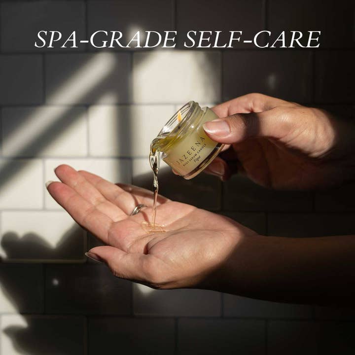 Jazeena - Wholesale Bath & Body Set - Body Serum Candle Set | Giftable, Trial-sized 3x1oz1