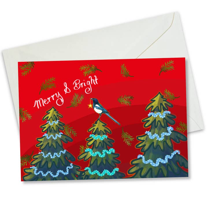 Carte de vœux Pie Joyeuse & Lumineuse pour la vente par Amanda Rose Warren