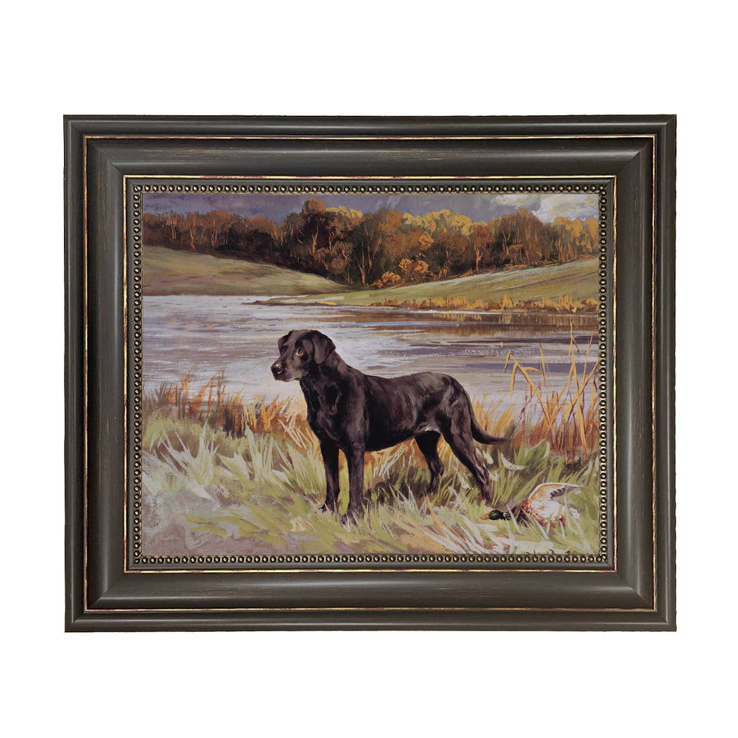 Madison Bay Co. - Historical Home Decor Reproductions - Wholesale Art Print - Labrador Retriever with Duck Framed Painting Print on Canvas47
