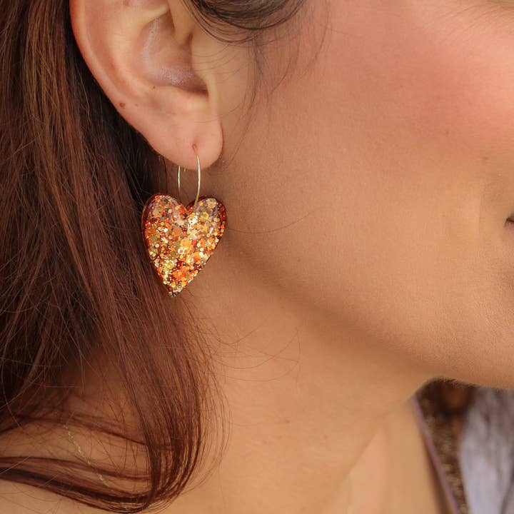 CG Home - Wholesale Dangle Earrings - Mimi Bronze Glitter Earrings3