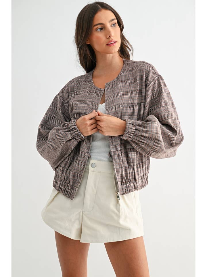 PLAID BALLON SLEEVE ZIP-UP JACKET and other Purchase Wholesale red plaid jacket. Free Returns & Net 60 Terms on Faire trending on Faire.