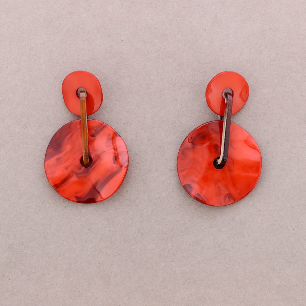 Sonata - Wholesale Snap Jewelry - Resin Ring Drop Earrings1