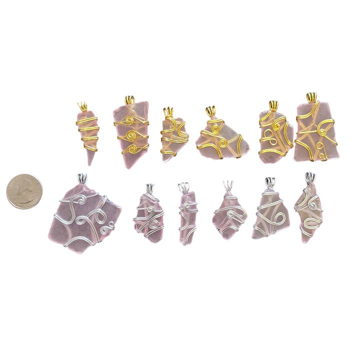 Different Branches - Vendita all'ingrosso Ciondolo/pendente - Ciondoli in vetro marino all'ingrosso Gioielli unici in filo fatto a mano8